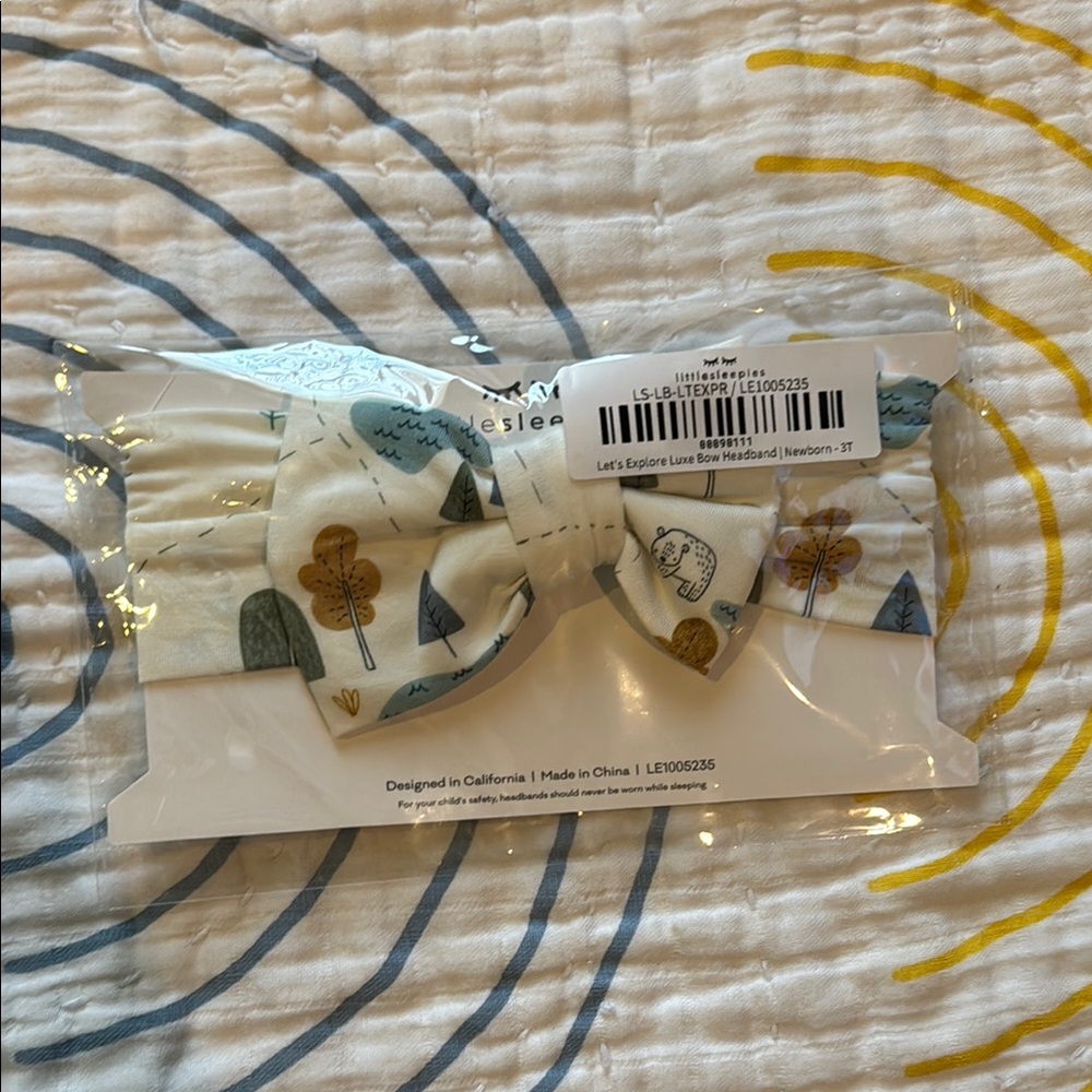 Little Sleepies Let’s Explore Luxe Bow Headband